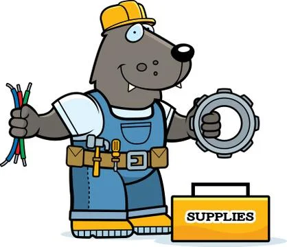 Cartoon Wolf Building Ilustración de archivo