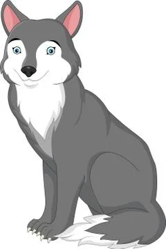 Cartoon wolf cute 스톡 일러스트