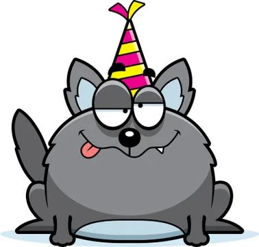 Cartoon Wolf Drunk Party Stock Illustration