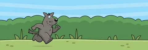 Cartoon wolf forest Stock Illustration