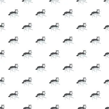 Cartoon wolf pattern on white background for design Illustrazione stock