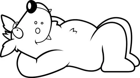 Cartoon Wolf Resting Stock Illustration