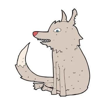 Cartoon wolf sitting 스톡 일러스트