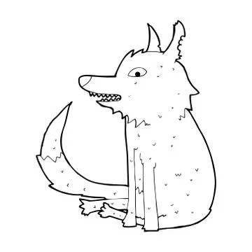 Cartoon wolf sitting イラスト素材