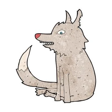 Cartoon wolf sitting イラスト素材