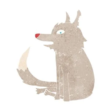Cartoon wolf sitting 스톡 일러스트
