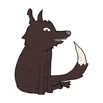 Cartoon wolf sitting イラスト素材