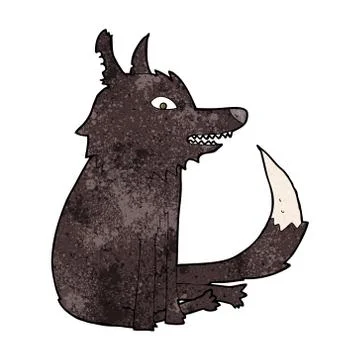 Cartoon wolf sitting 스톡 일러스트