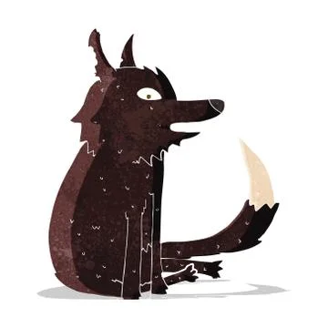 Cartoon wolf sitting 스톡 일러스트