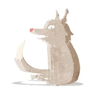 Cartoon wolf sitting イラスト素材