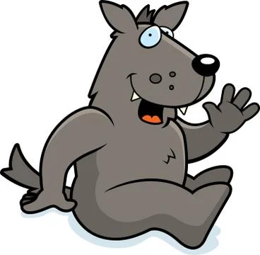 Cartoon Wolf Sitting イラスト素材