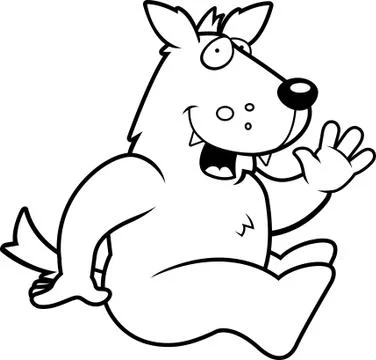 Cartoon Wolf Sitting 스톡 일러스트