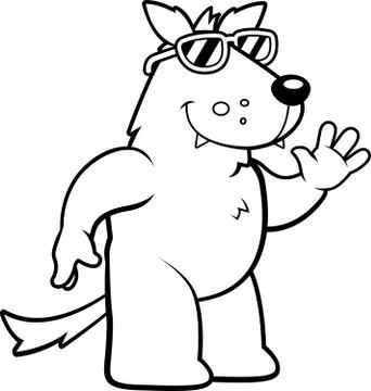Cartoon Wolf Sunglasses Stock Illustration