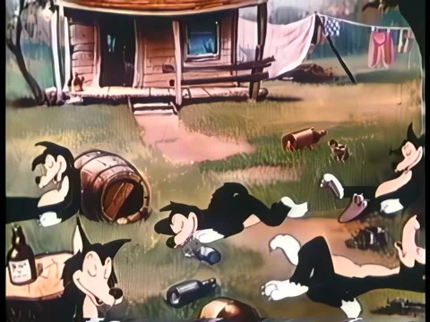 Cartoon of wolves taking a drunken nap Vídeos de archivo 260247903