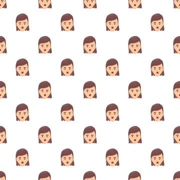 Cartoon woman face pattern expressing surprise Stock-Illustration