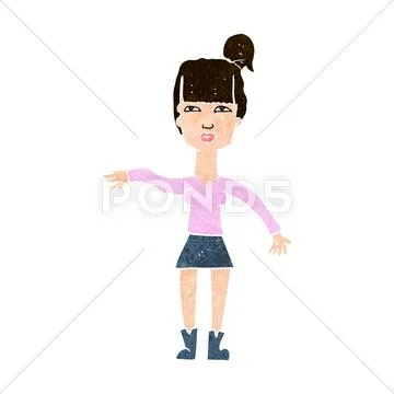 Cartoon woman making dismissive gesture Stock Illustration