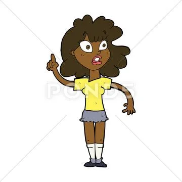 Cartoon woman making point Stock Illustration