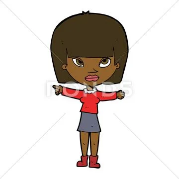 Cartoon woman pointing Stock Illustration