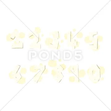 Cartoon wooden numbers Stock Illustration
