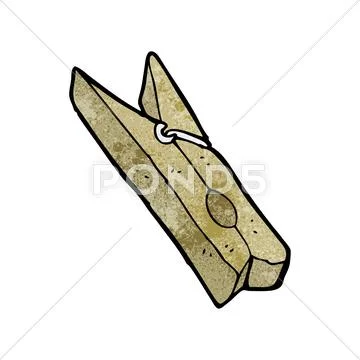 Cartoon wooden peg Stock Illustration