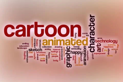 Cartoon word cloud with abstract background Stock Illustration
