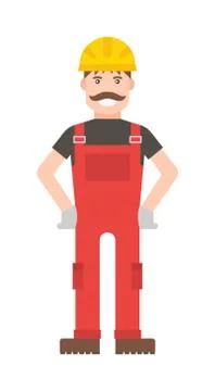 Cartoon worker character illustration Stock Illustration