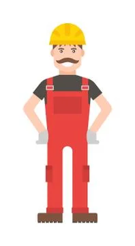 Cartoon worker character illustration Stock Illustration