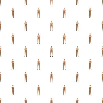 Cartoon worker character in protective uniform seamless pattern 스톡 일러스트