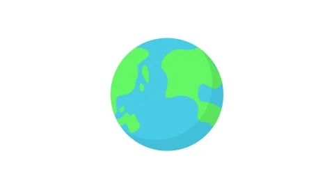 Cartoon world that revolves around itself. Movement of the world map on the.. Video stock 240595684
