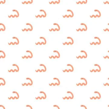 Cartoon worm characters creating a playful pattern Stock Illustration