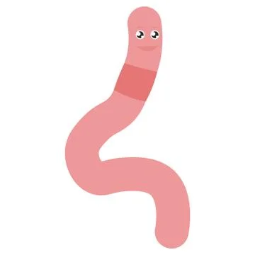 Cartoon worm squirms. Stock Illustration