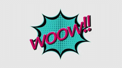 Cartoon wow Comic Bubble speech loop Animation video transparent background.. Stock Footage 235279998