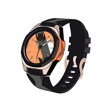 Cartoon Wristwatch Vector Isolation Stock Illustration