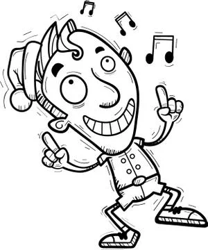 Cartoon Xmas Elf Dancing Stock Illustration
