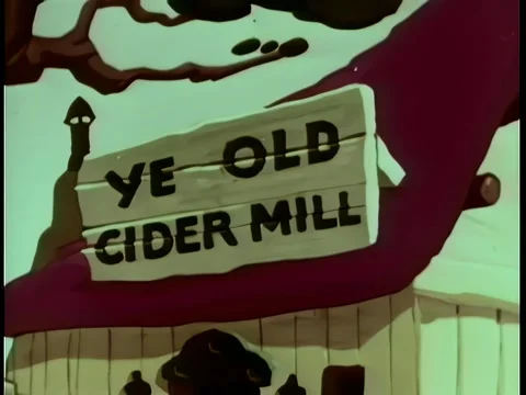 Cartoon of Ye Old Cider Mill Stock Footage 261022313