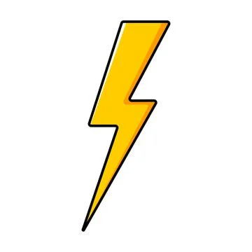 Cartoon yellow lightning. Vector illustration Stock Illustration