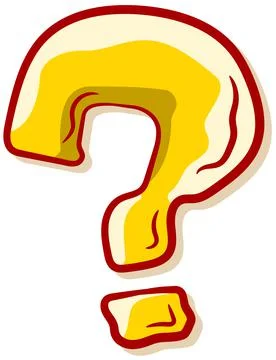 Cartoon yellow question mark. Vector icon. Illustrazione stock