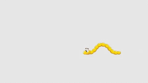 Cartoon Yellow worm Stock Footage 136689020