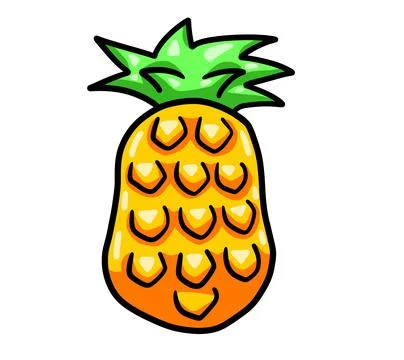 Cartoon Yummy Pineapple Stock Illustration