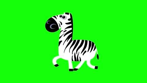 Cartoon zebra 1 flat design children animation greenbox ... Stock Footage 254454757