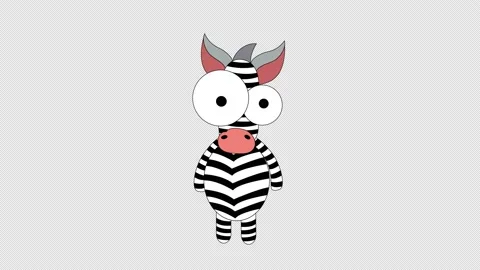 Cartoon Zebra 4k Video stock 140417111