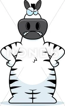 Cartoon zebra angry Stock Illustration