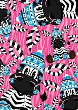 Cartoon Zebra Pattern Illustrazione stock