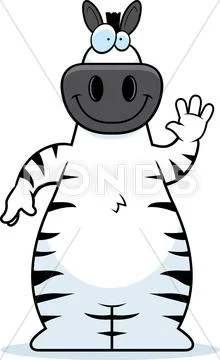 Cartoon zebra waving Stock Illustration