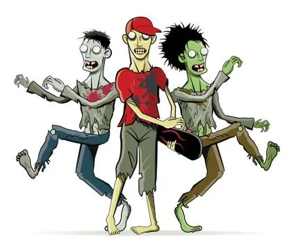 Cartoon zombie characters Stock Illustration