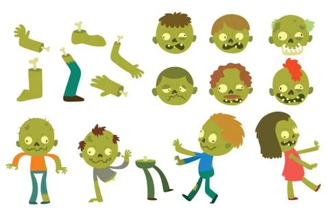 Cartoon zombie characters Stock Illustration