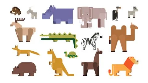 Cartoon zoo set. イラスト素材
