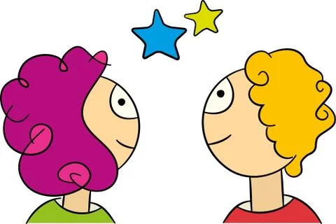 Cartoon_couple Stock Illustration