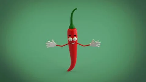 Cartoon_pepper_3D Stock Illustration
