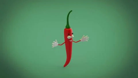 Cartoon_pepper_3D Stock Illustration